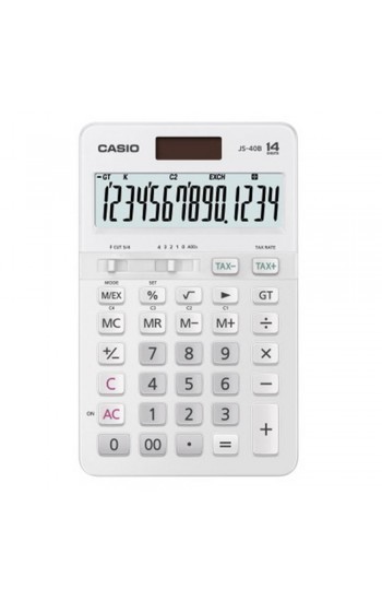 Casio JS-40B-WE Beyaz Profesyonel 14 Hane Masa Üstü Hesap Makinesi&hellip;