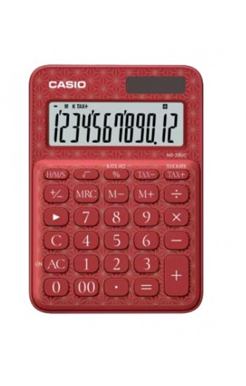 Casio MS-20UC-JRD 12 Hane Kırmızı Desenli Masa Üstü Hesap Makinesi&hellip;