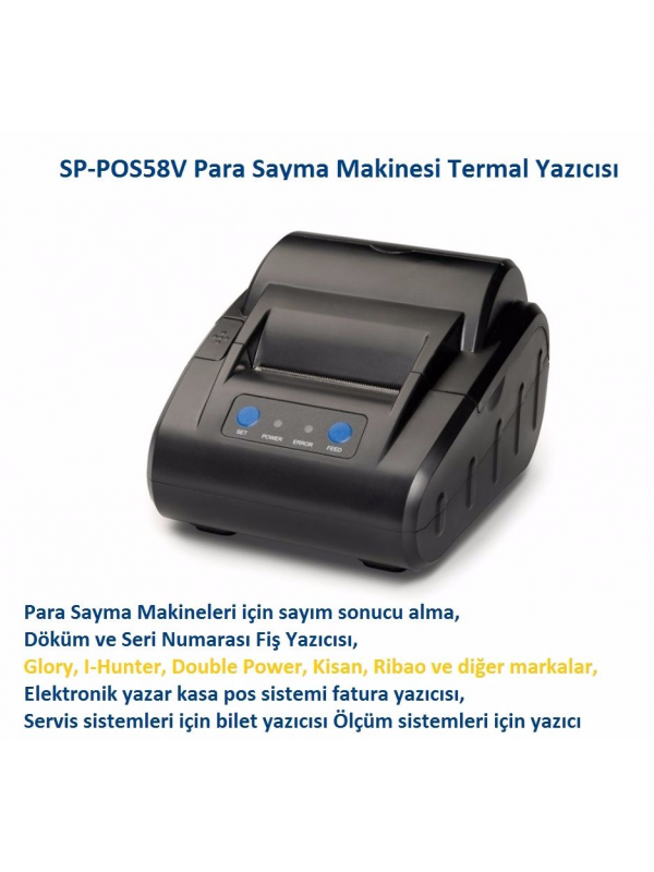 SPRT SP-POS58V 58mm Pos, Fatura, Makbuz, Termal Yazıcı Para Sayma Ma…